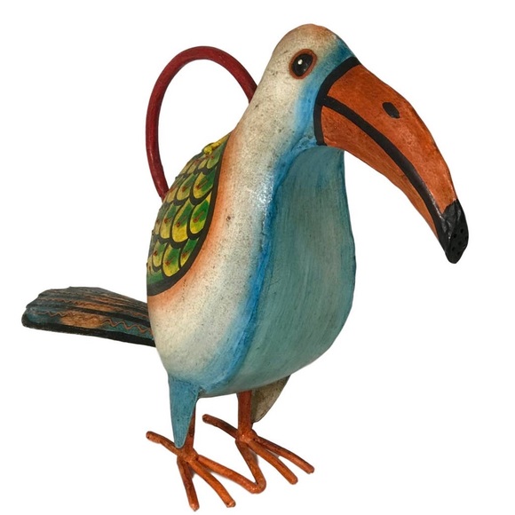 Great Gift! Multi Color Toucan Hand-Made, Hand-Painted Metal Watering Can - Picture 2 of 6